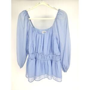 NEW Arula Altar'd State XL Light Blue Babydoll Peplum Top Romantic Princess